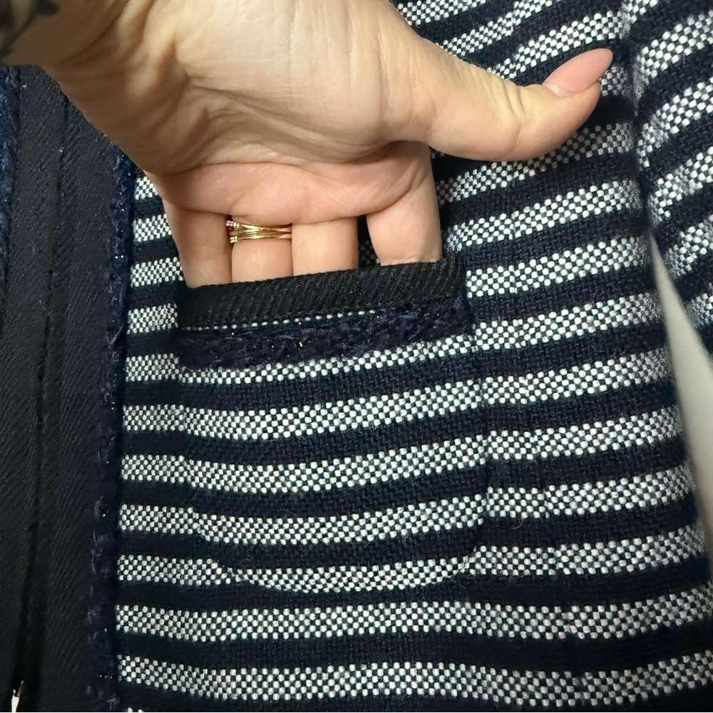 J. CREW Suiting Glitter Tweed Preppy Office Work Academia Striped Blazer Jacket - Picture 6 of 9